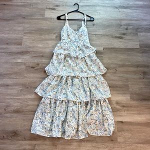 ASTR midsummer dress in light mint floral